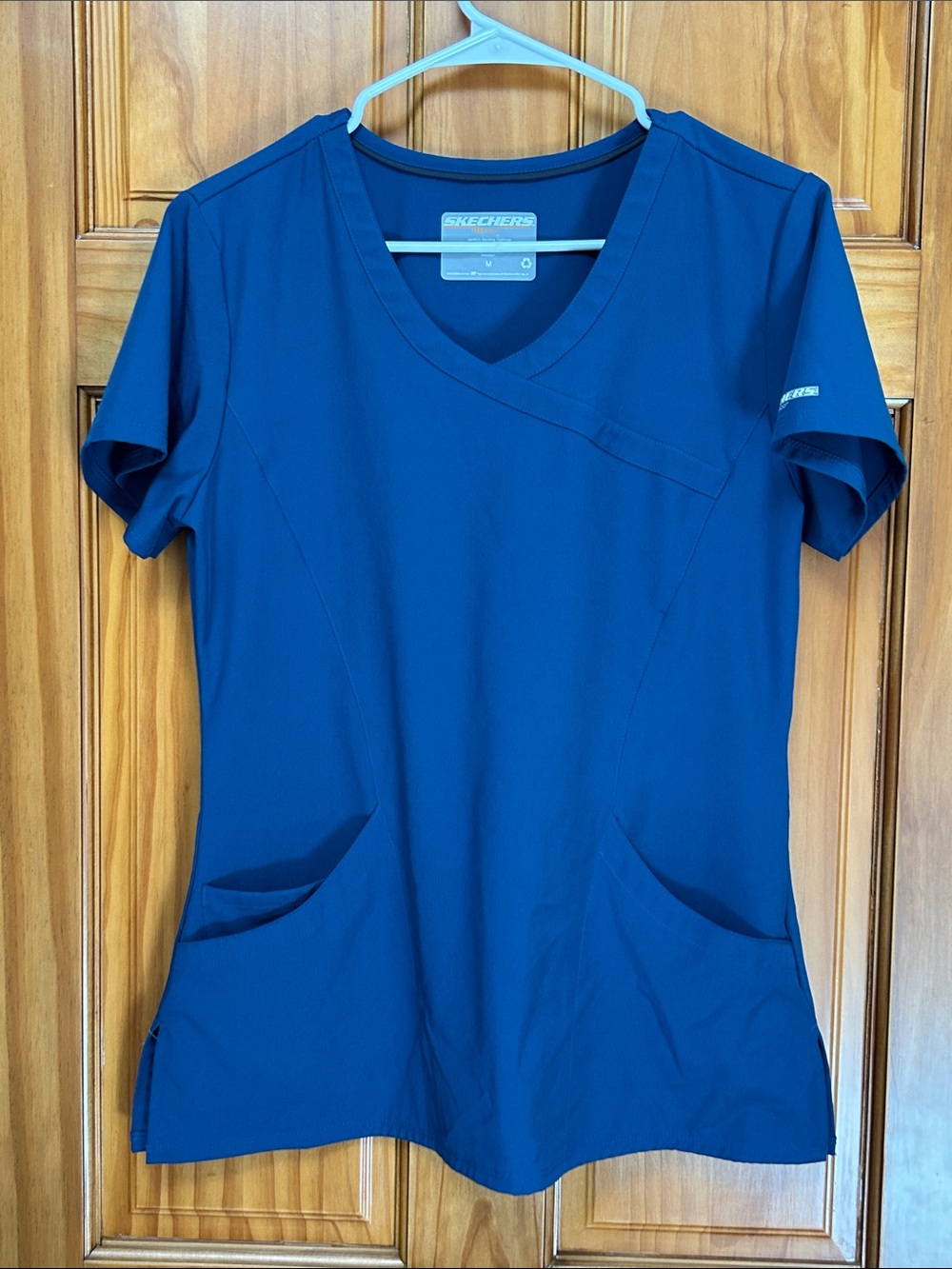Skechers Women's V-Neck Short Sleeve Scrub Top in Teal